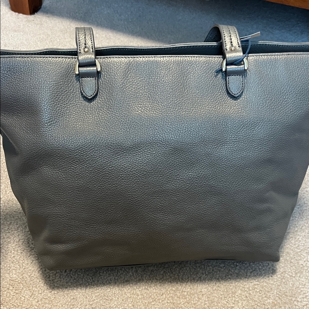 Cole Haan Gray Leather Tote - Picture 7 of 12